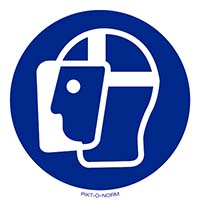 Pictogram gelaatsbescherming verplicht volgens ISO 7010