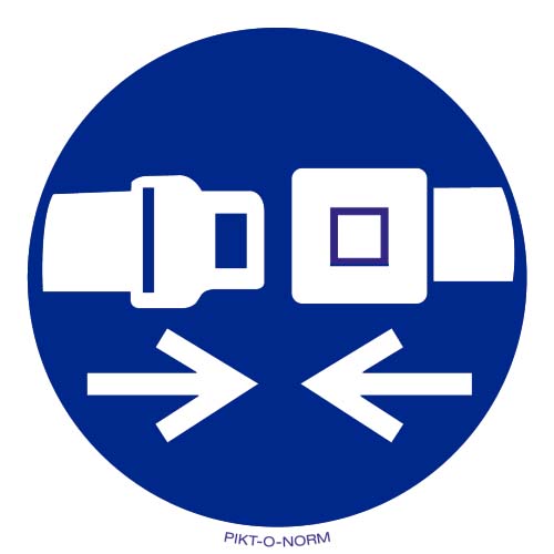 Pictogram veiligheidsgordel verplicht volgens ISO 7010