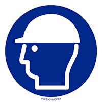 Pictogram hoofdbescherming verplicht volgens ISO 7010