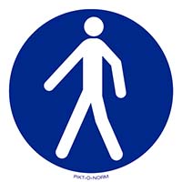 Pictogram looppad gebruiken verplicht volgens ISO 7010