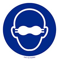 Pictogram ondoorzichtige bril verplicht volgens ISO 7010