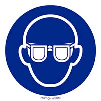 Pictogram oogbescherming verplicht volgens ISO 7010