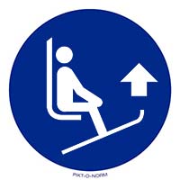 Pictogram skipunten verplicht omhoog volgens ISO 7010