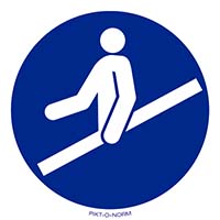 Pictogram leuning vasthouden verplicht volgens ISO 7010