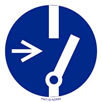 Pictogram uitschakelen verplicht volgens ISO 7010