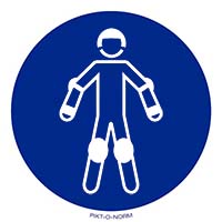 Pictogram valbescherming verplicht volgens ISO 7010