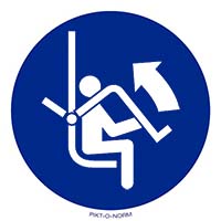 Pictogram veiligheidsbeugel openen verplicht volgens ISO 7010