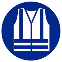 Pictogram hoge zichtbaarheidskleding verplicht volgens ISO 7010