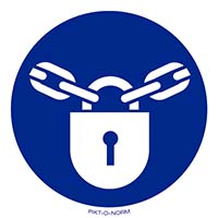 Pictogram vergrendelen verplicht volgens ISO 7010
