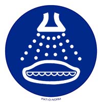 Pictogram water sproeien volgens ISO 7010
