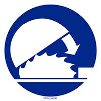 Pictogram zaagbescherming gebruiken verplicht volgens ISO 7010