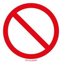 Pictogram algemeen verbod volgens ISO 7010