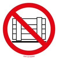 Pictogram geen obstakels plaatsen volgens ISO 7010