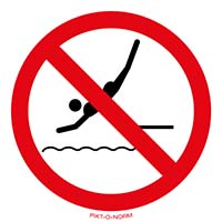 Pictogram duiken verboden volgens ISO 7010