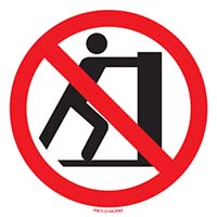 Pictogram duwen verboden volgens ISO 7010