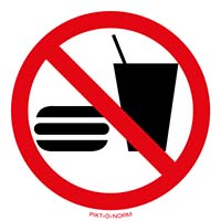 Pictogram eten en drinken verboden volgens ISO 7010