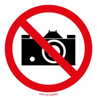 Pictogram fotograferen verboden volgens ISO 7010