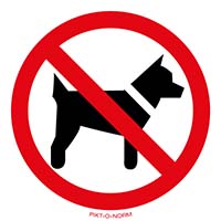 Pictogram honden verboden volgens ISO 7010