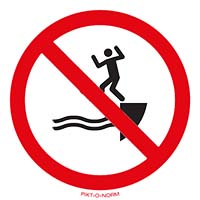 Pictogram in het water springen verboden volgens ISO 7010