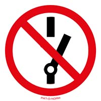 Pictogram schakelen verboden volgens ISO 7010