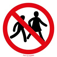 Pictogram kinderen niet toegestaan volgens ISO 7010