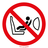 Pictogram kinderzitje verboden volgens ISO 7010