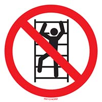 Pictogram klimmen verboden volgens ISO 7010