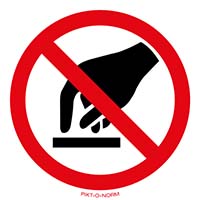 Pictogram aanraken verboden volgens ISO 7010