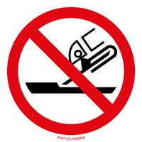 Pictogram slijpschijf niet gebruiken voor vlakslijpen volgens ISO 7010