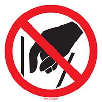 Pictogram niet in grijpen volgens ISO 7010