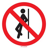 Pictogram niet leunen volgens ISO 7010