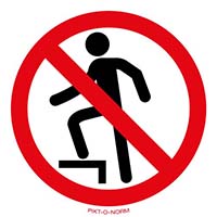 Pictogram opstappen verboden volgens ISO 7010