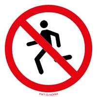 Pictogram rennen verboden volgens ISO 7010