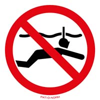 Pictogram snorkelen verboden volgens ISO 7010