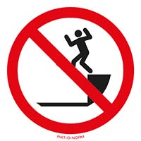 Pictogram niet springen volgens ISO 7010