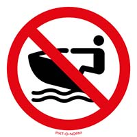 Pictogram waterscooters verboden volgens ISO 7010