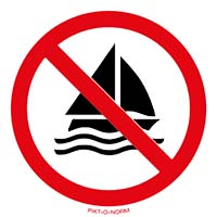 Pictogram zeilen verboden volgens ISO 7010