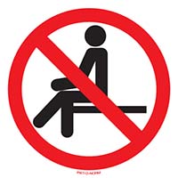 Pictogram opzitten verboden volgens ISO 7010