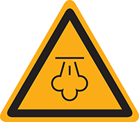 Pictogram waarschuwing voor hete stoom volgens ISO 7010