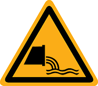 Pictogram waarschuwing afvalwater afvoer volgens ISO 7010