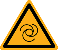 Pictogram waarschuwing automatisch startende machine volgens ISO 7010
