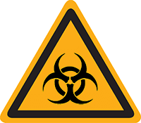 Pictogram waarschuwing biologisch gevaar volgens ISO 7010