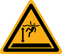 Pictogram waarschuwing diep water volgens ISO 7010