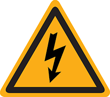 Pictogram waarschuwing elektrische spanning volgens ISO 7010