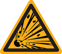 Pictogram waarschuwing explosieve stoffen volgens ISO 7010