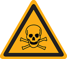 Pictogram waarschuwing giftige stoffen volgens ISO 7010