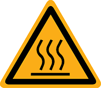 Pictogram waarschuwing heet oppervlak volgens ISO 7010