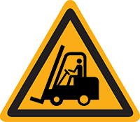 Pictogram waarschuwing heftruck volgens ISO 7010