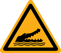 Pictogram waarschuwing krokodillen volgens ISO 7010