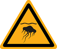 Pictogram waarschuwing kwallen volgens ISO 7010